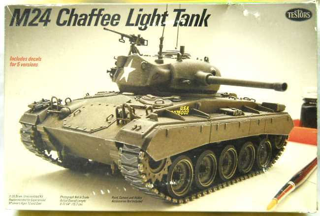 Testors 1/35 M24 Chaffee Light Tank - US Army / France / Italy / Japan / Great Britain, 810 plastic model kit